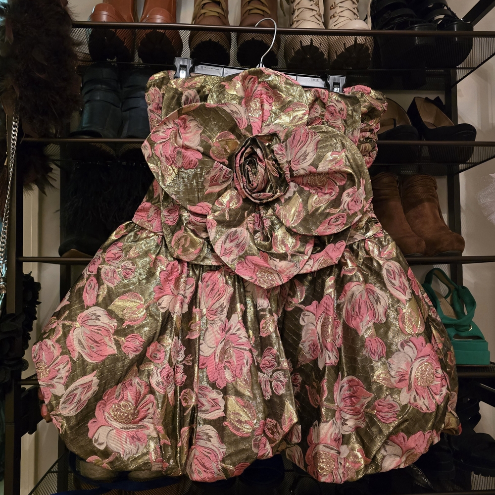 AKIRA Strapless Floral Dress
